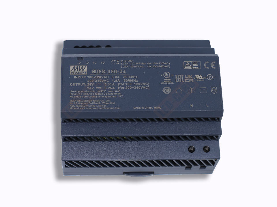 Meanwell HDR-150-24 DIN Rail Power LED screen power supply